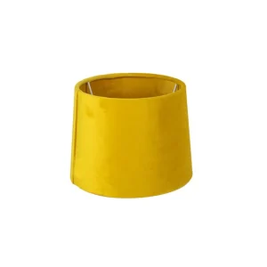 Lampskärm sammet gul 25 cm med signatur