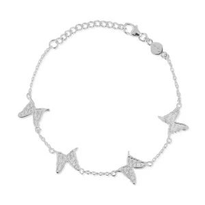 Petite papillion sparkling armband x 4 fjärilar