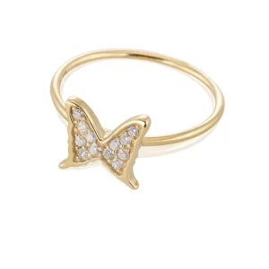 Petite papillion sparkling ring